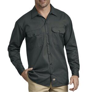 Dickies Men's Long Sleeve Work Shirt - Hunter Green Size L  New with Tags